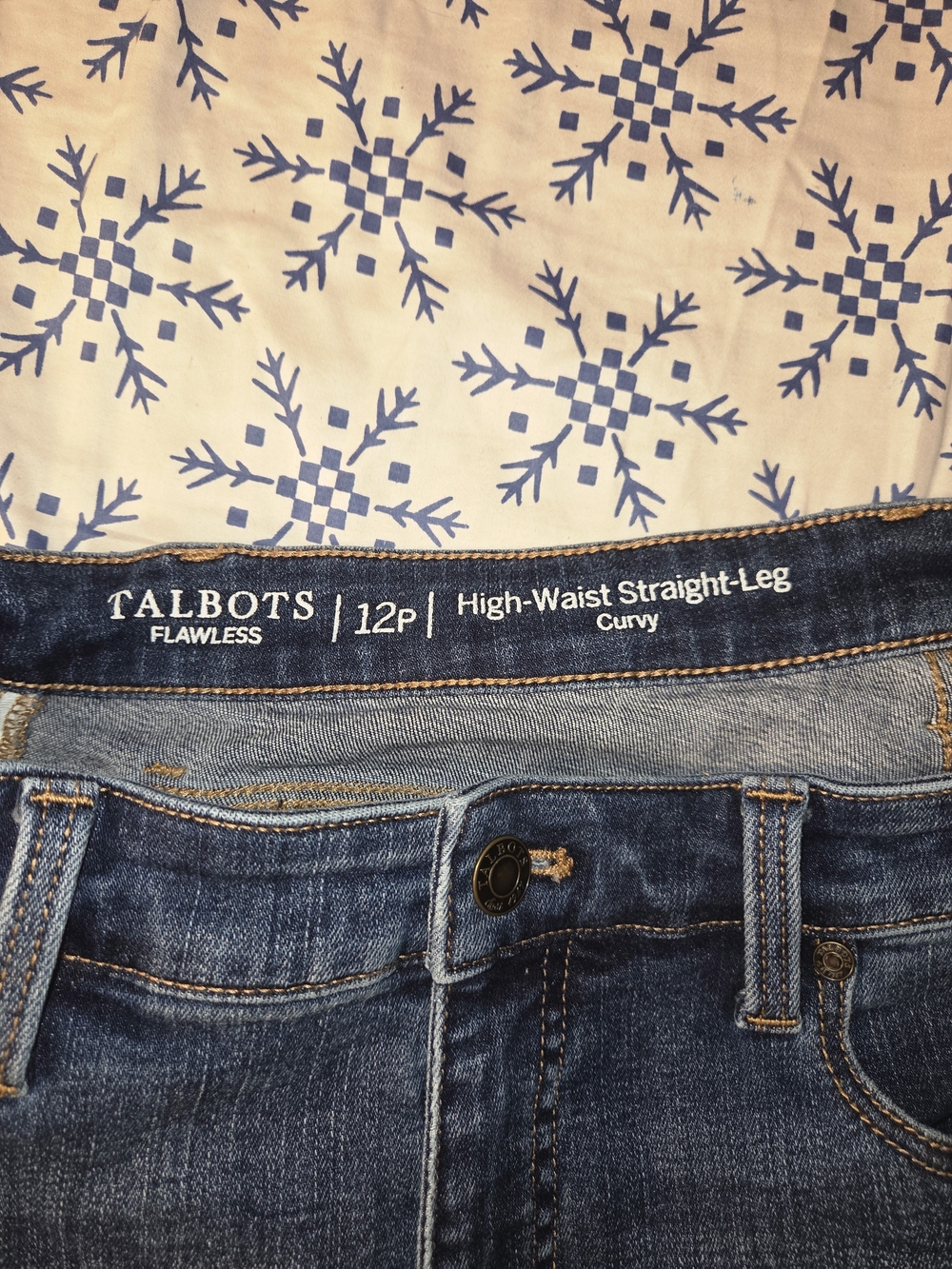 Talbots Dark Blue High-Waist Straight-Leg Jeans - Curvy